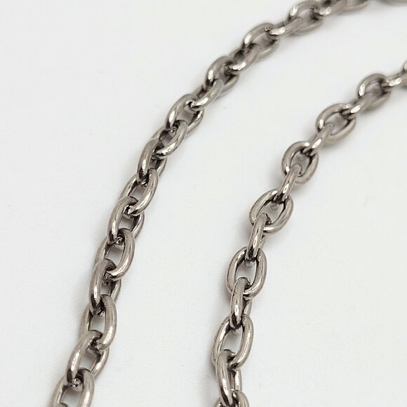 Turquoise Heart Faux Necklace Silver Tone Chain 18" - Picture 5 of 6